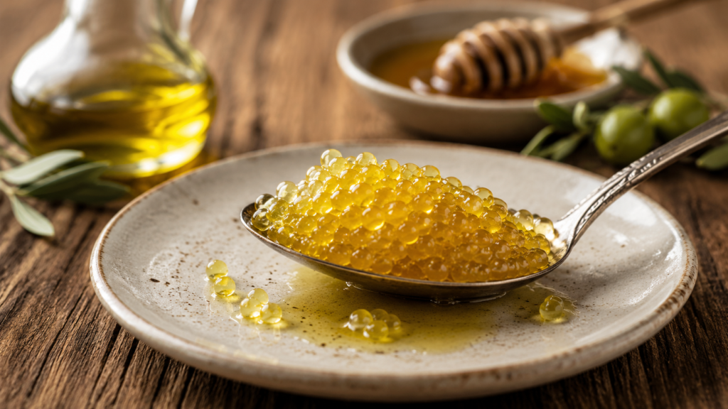 RecetaAlta Cocina: Perlas de Aceite y Miel. Receta gourmet fácil