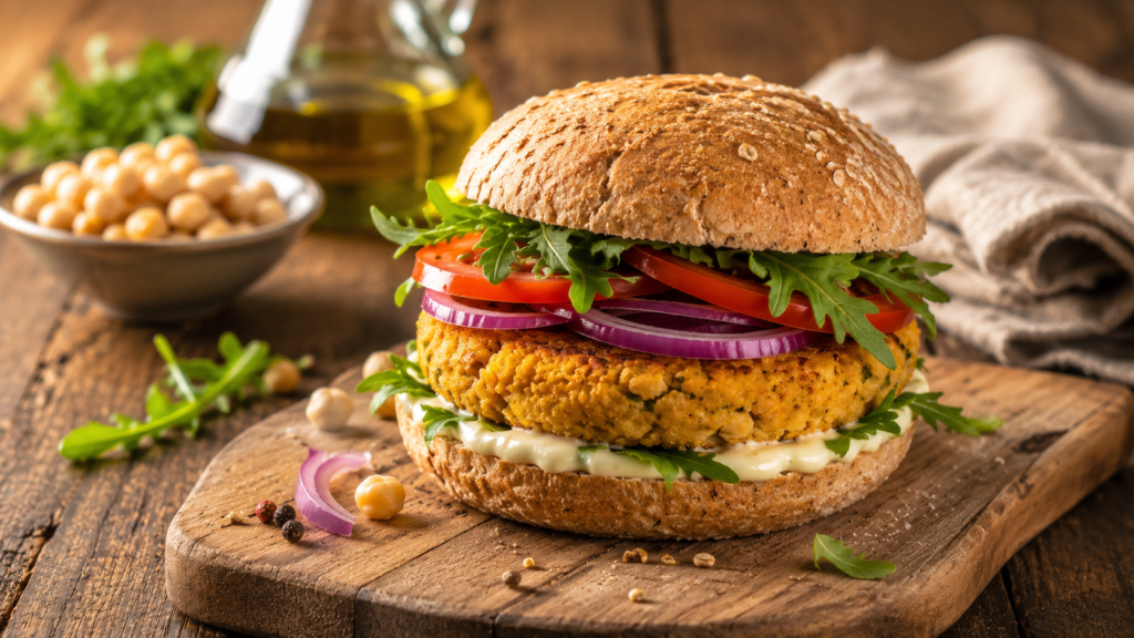 Hamburguesa de garbanzos